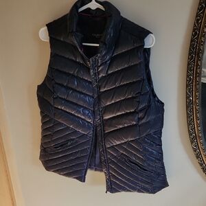 Talbots Navy Quilted Puffer Vest